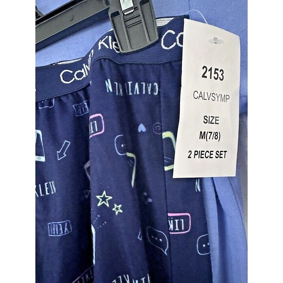 Calvin Klein Big Girls Pajama Set 2-Pieces  soft and cozy Blue size M 7/8 - Picture 6 of 9